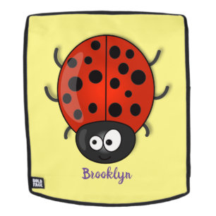 Cute happy red ladybug cartoon illustration rucksack