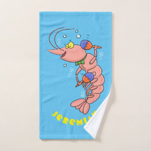 Cute happy shrimp, dessin animé de crevettes