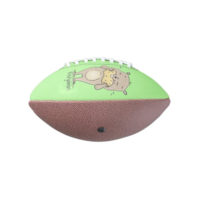Cute happy smiling hamster with peanut cartoon football (Gedreht 270)