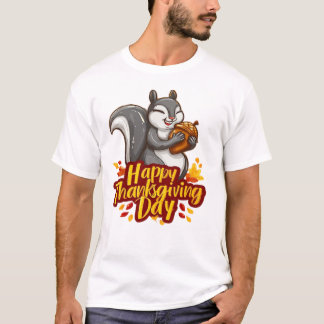 Cute Happy Thanksgiving Squirrel Classic T-Shirt