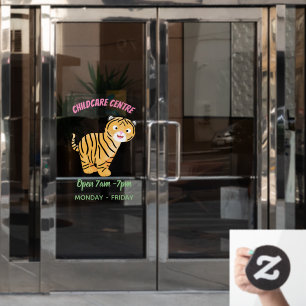 Cute happy tiger cub cartoon fensteraufkleber