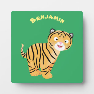 Cute happy tiger cub cartoon fotoplatte