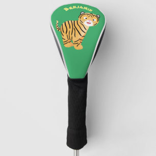Cute happy tiger cub cartoon golf headcover