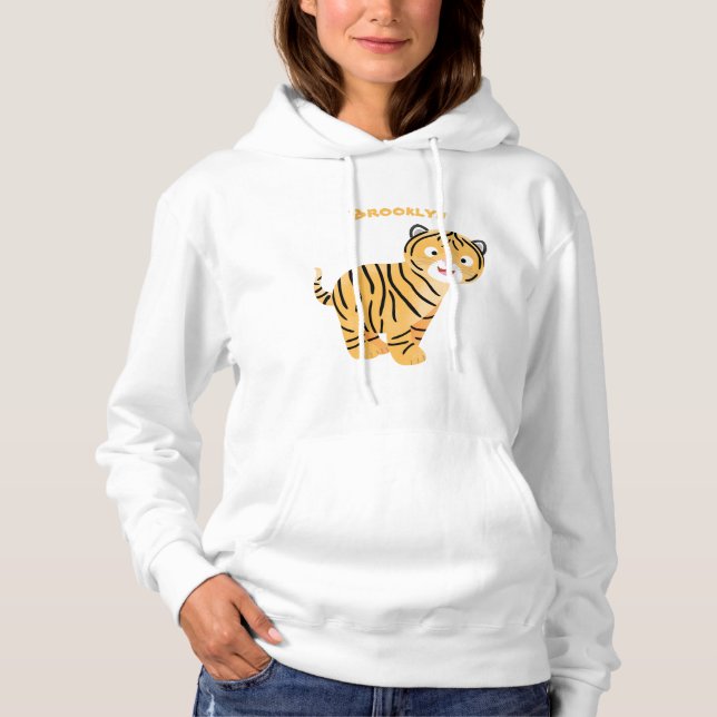 Cute happy tiger cub cartoon hoodie (Vorderseite)