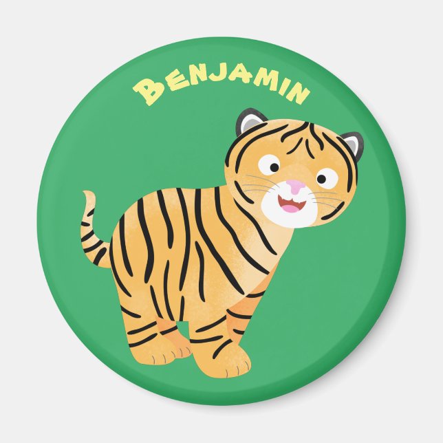 Cute happy tiger cub cartoon magnet (Vorne)
