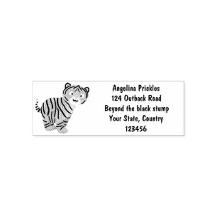 Cute happy tiger cub cartoon permastempel