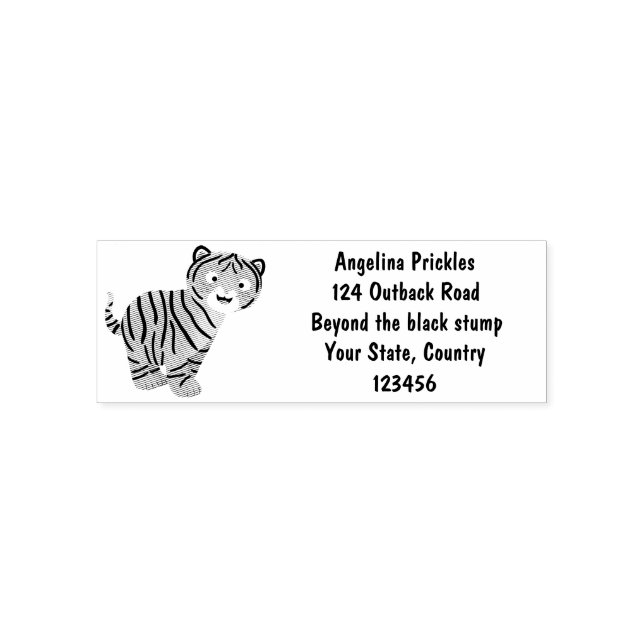 Cute happy tiger cub cartoon permastempel (Design)