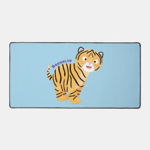 Cute happy tiger cub cartoon schreibtischunterlage