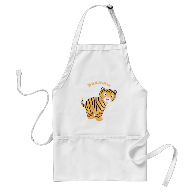 Cute happy tiger cub cartoon schürze (Vorne)