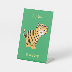 Cute happy tiger cub cartoon sockelschild