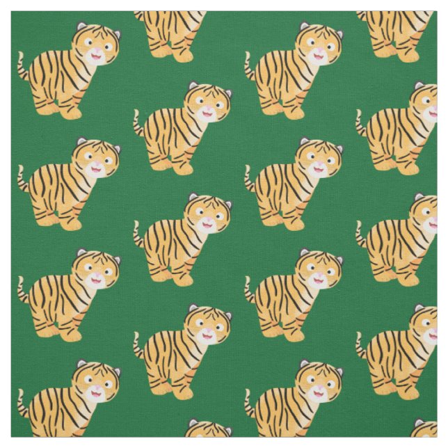 Cute happy tiger cub cartoon stoff (Muster)