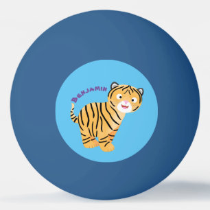Cute happy tiger cub cartoon tischtennisball