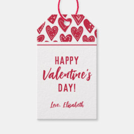 Cute Happy Valentines Red Hearts Geschenkanhänger