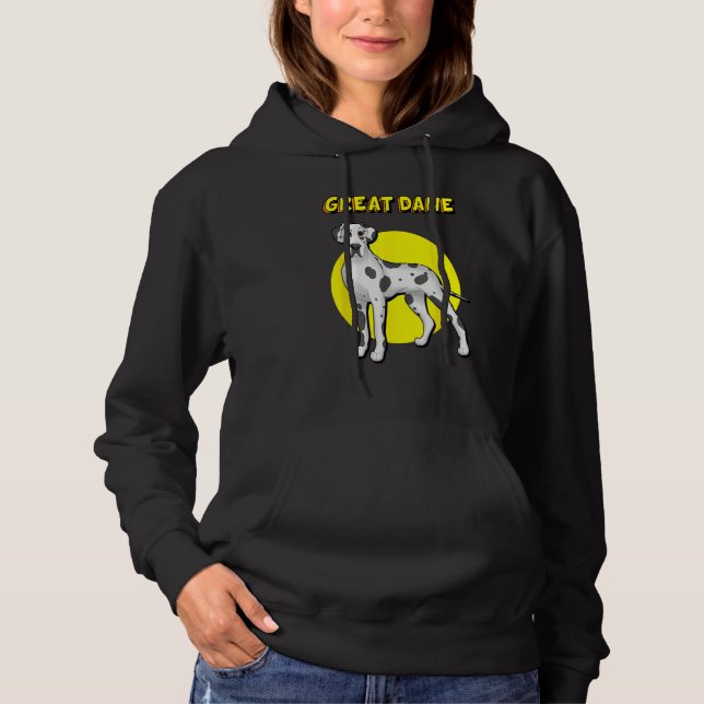 Cute Harlequin Great Dane Hoodie (Vorderseite)