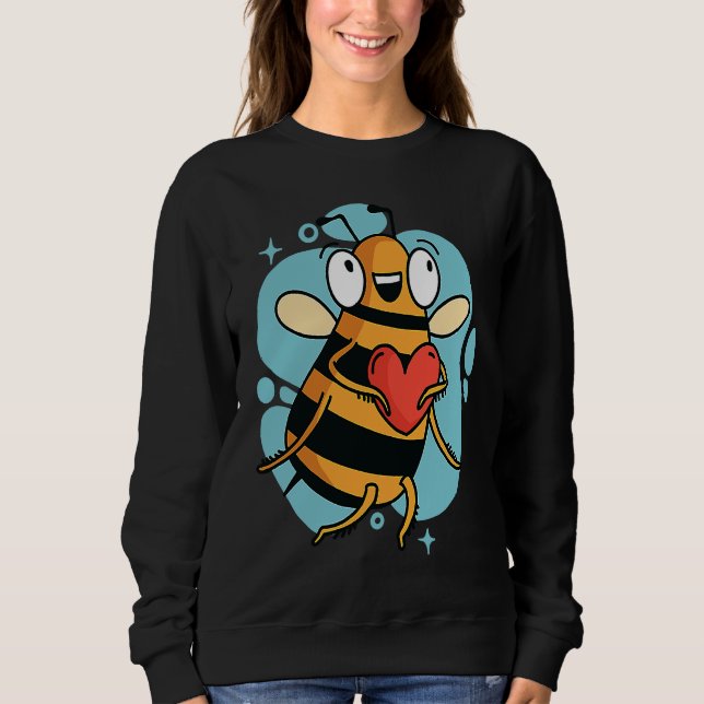 Cute Heart Bee Beekeeper Valentine's Day Sweatshirt (Vorderseite)