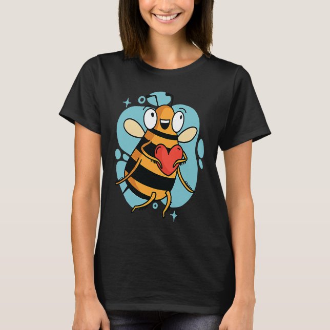 Cute Heart Bee Beekeeper Valentine's Day T-Shirt (Vorderseite)