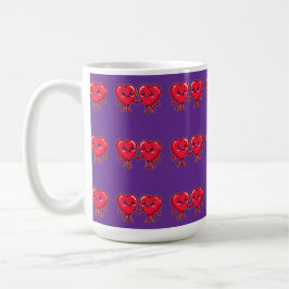 Cute Heart Characters Holding Hands Kaffeetasse
