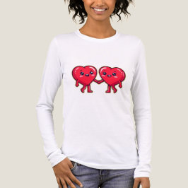 Cute Heart Characters Holding Hands Tri-Blend Shirt