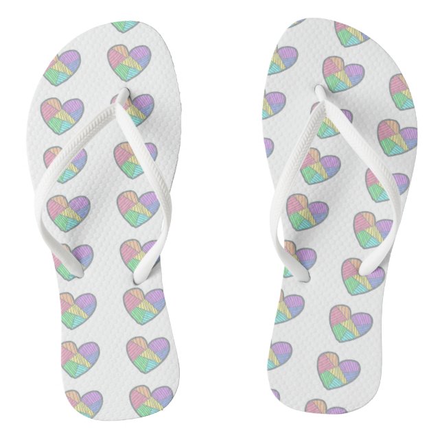 cute heart flip flops (Fußbett)