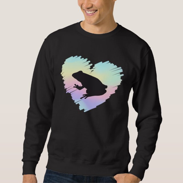 Cute Heart Frog  I Love Frogs Toad Rainbow Hunter  Sweatshirt (Vorderseite)