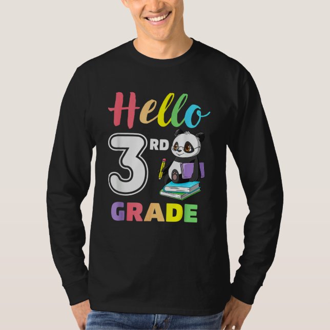 Cute Heart Hello 3rd Grade First Day Back To Schoo T-Shirt (Vorderseite)