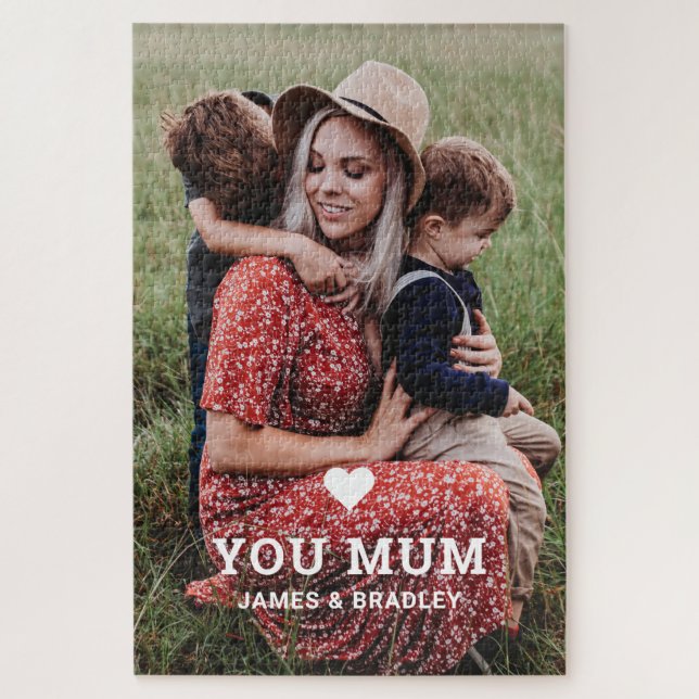 Cute Heart Love You Mum Mother's Day Photo (Vertikal)