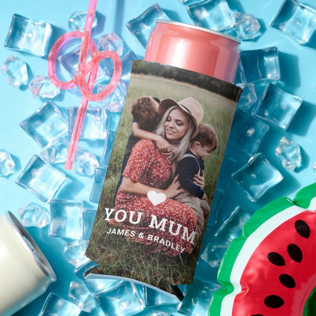Cute HEART LOVE YOU MUM Mother's Day Photo Selters Dosenkühler (In Situ Sommer)