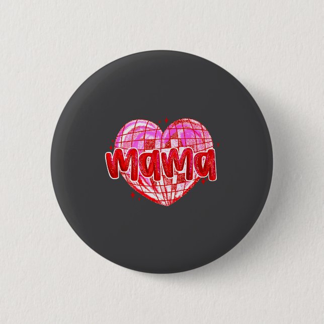 Cute Heart Mama Valentines Day Mom Wife  Button (Vorderseite)