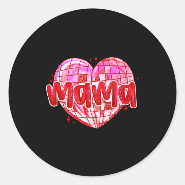 Cute Heart Mama Valentines Day Mom Wife  Runder Aufkleber (Vorderseite)