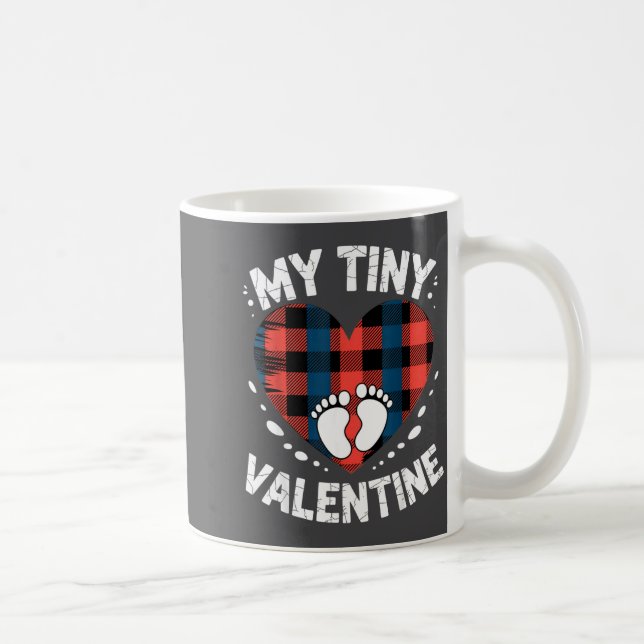 Cute Heart My Tiny Valentine Pregnancy Announcemen Kaffeetasse (Rechts)