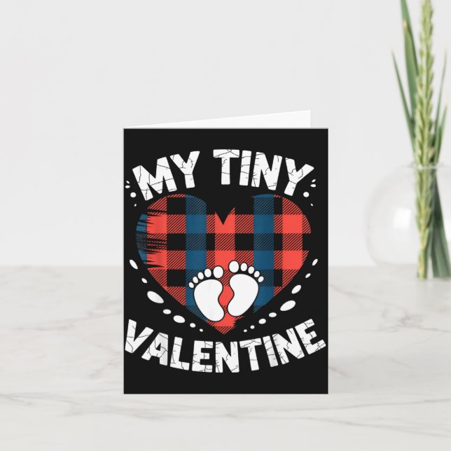 Cute Heart My Tiny Valentine Pregnancy Announcemen Karte (Vorderseite)