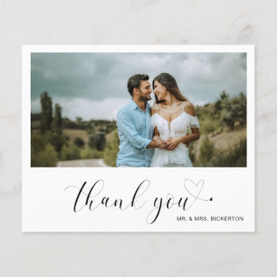 Cute Heart Photo Budget Mariage Carte de remerciem