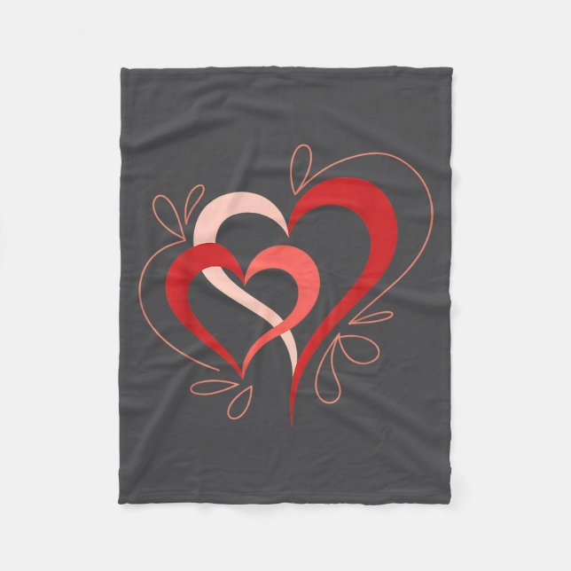 Cute Hearts In Love Couples Valentine Day Pajamas  Fleecedecke (Vorderseite)