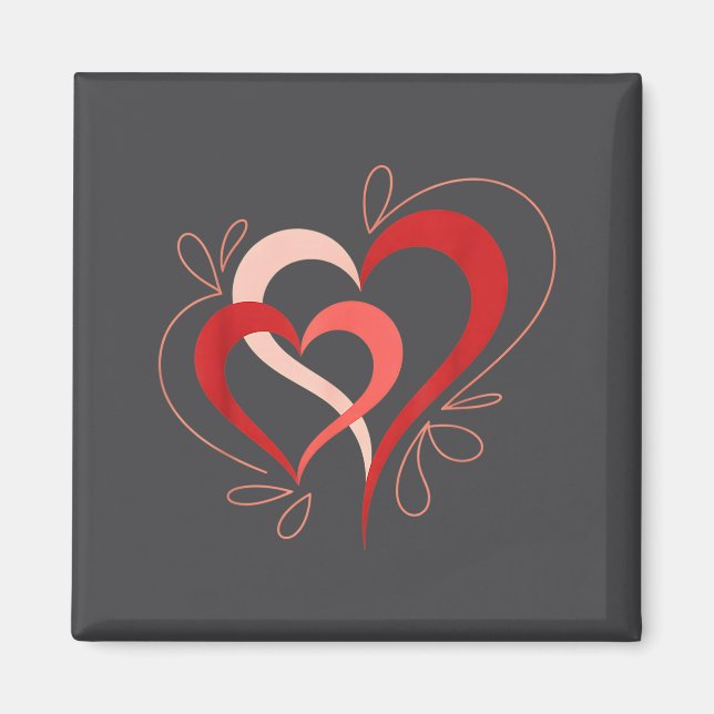 Cute Hearts In Love Couples Valentine Day Pajamas  Magnet (Vorne)