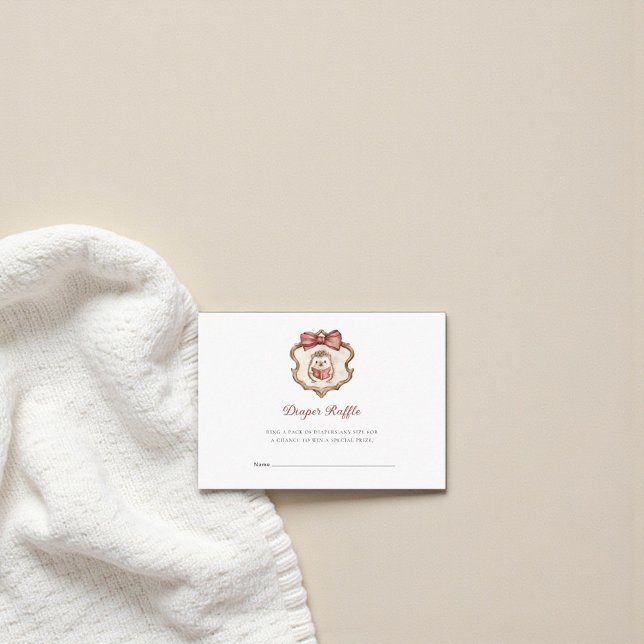 Cute Hedgehog Baby Shower Diaper Raffle  Begleitkarte (Von Creator hochgeladen)