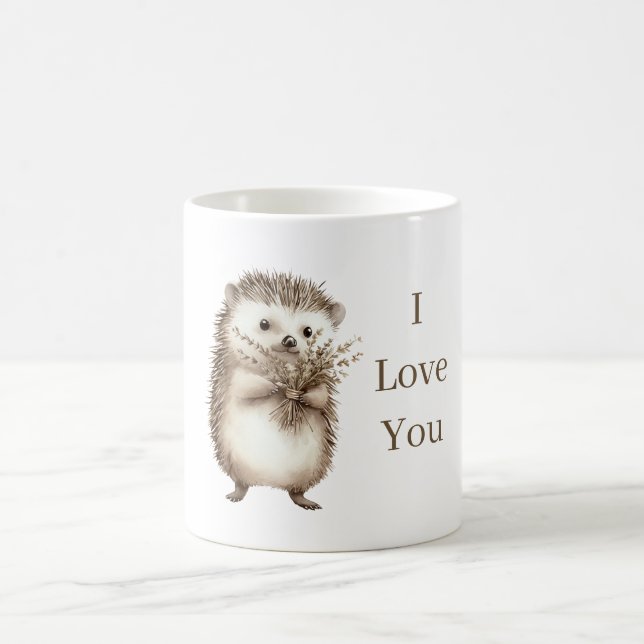 Cute Hedgehog I love you Kaffeetasse (Mittel)