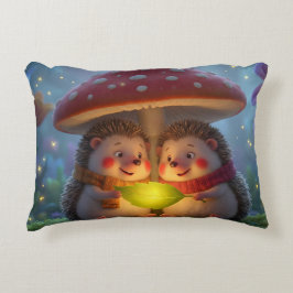 Cute Hedgehog Mushroom Throw Pillow Dekokissen
