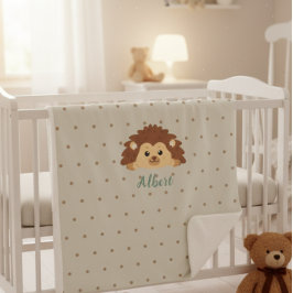 Cute Hedgehog Personalized Baby Blanket Sherpadecke