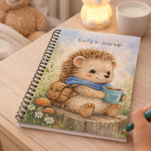Cute Hedgehog Personalized Kids Journal