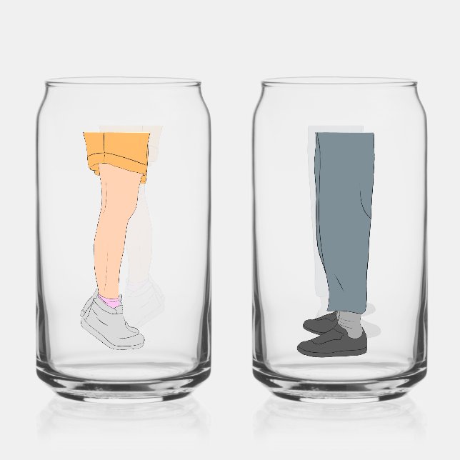 Cute Height Difference Couple Drinkware Set (Recto)