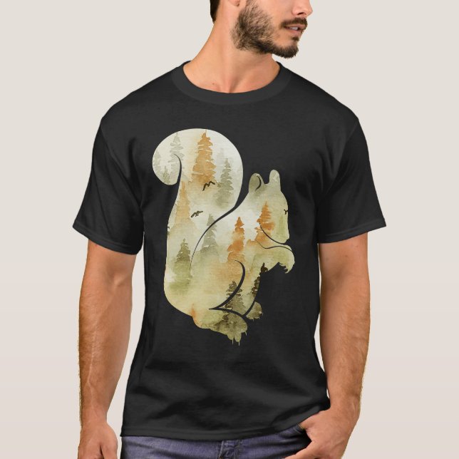 Cute Hello Fall Squirrel Autumn  Animal Leaf T-Shirt (Vorderseite)