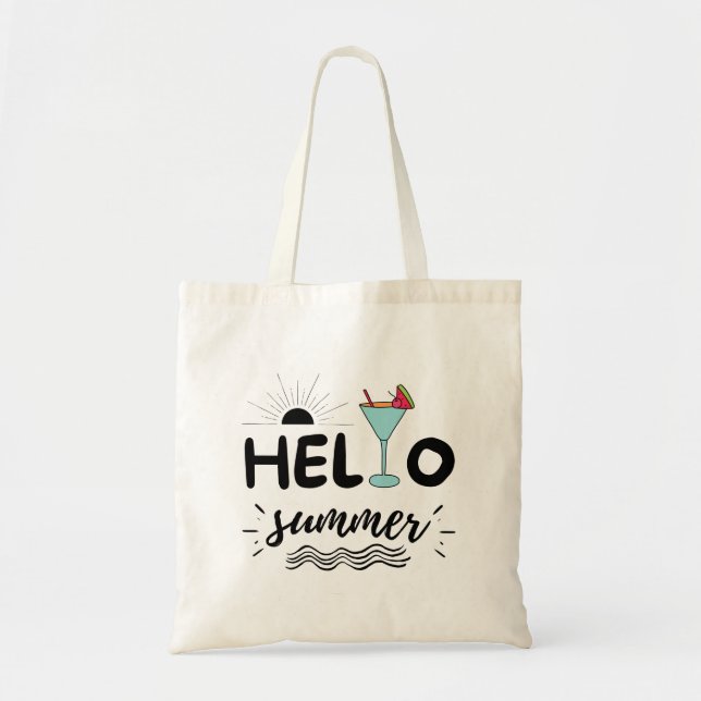 Cute Hello Summer Beach Tragetasche (Vorne)