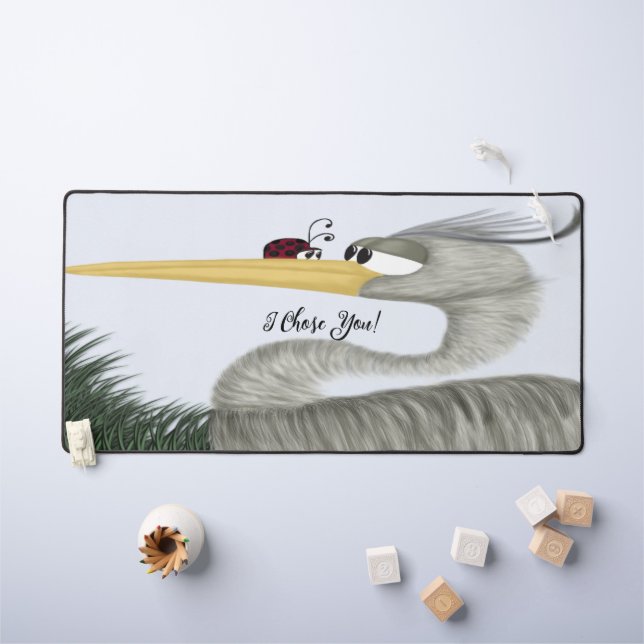 Cute Heron et Ladybug (Tableau pour enfants)