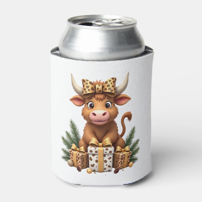 Cute Highland Cow Christmas Santa Highland Cow Lov Dosenkühler (Kanne Vorderseite)