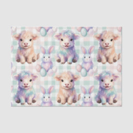 Cute Highland Cow Easter Eggs Pastel Seidenpapier