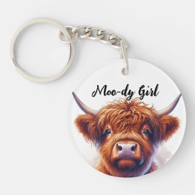 Cute Highland Cow Moody Girl (Devant)