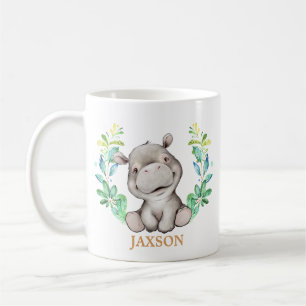 Cute Hippo, un animal Safari, café Mug
