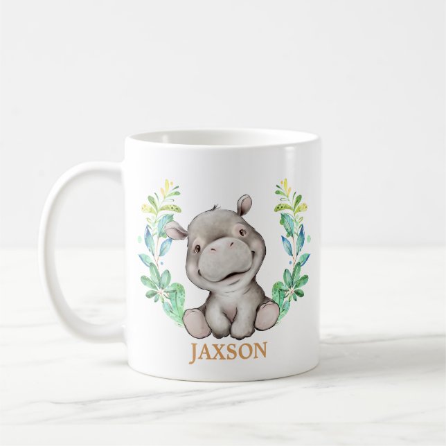 Cute Hippo, un animal Safari, café Mug (Gauche)