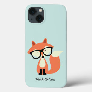 Cute Hipster Red Fox iPhone 13 Hülle