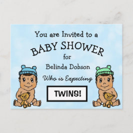 Cute HispanicTwins Baby Shower Postkarte
